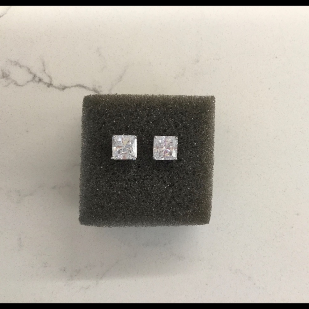 Cubic Zirconia sterling silver stud earrings.